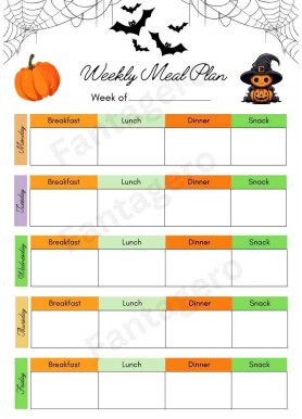 Halloween Weekly Meal Planner (Printable PDF)