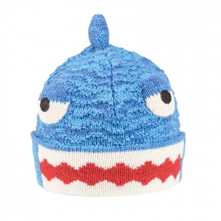 Playful Kids' Knitted Shark Novelty Hat