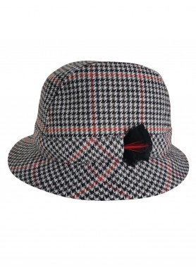 Vintage-Style Drop Brim Trilby Hat for Men - XL Wool Blend Tweed