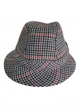 Vintage-Style Drop Brim Trilby Hat for Men - XL Wool Blend Tweed