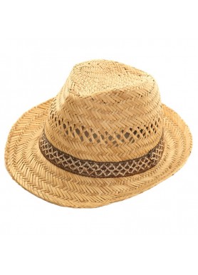 Classic Men's Straw Trilby Fedora Hat