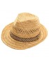 Classic Men's Straw Trilby Fedora Hat